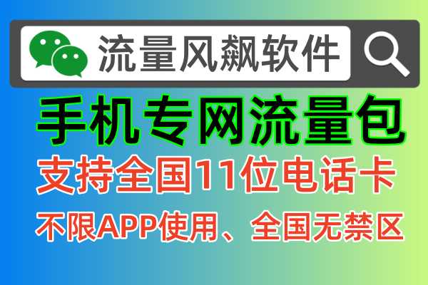 手机专网流量包是什么，其实就是不限任何APP上网使用，全国无任何禁区